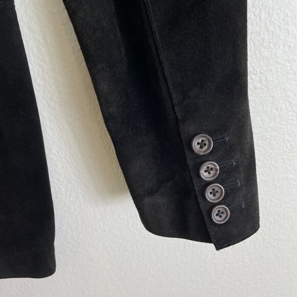 NEW Banana Republic Mens 38R Black Suede Leather Blazer Jacket Single Breasted - Picture 7 of 9
